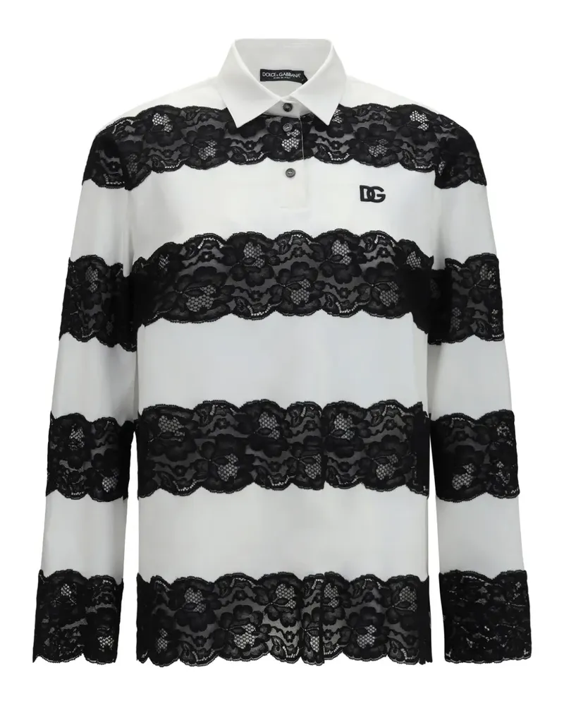 Dolce & Gabbana striped polo shirt - Weiß Weiß