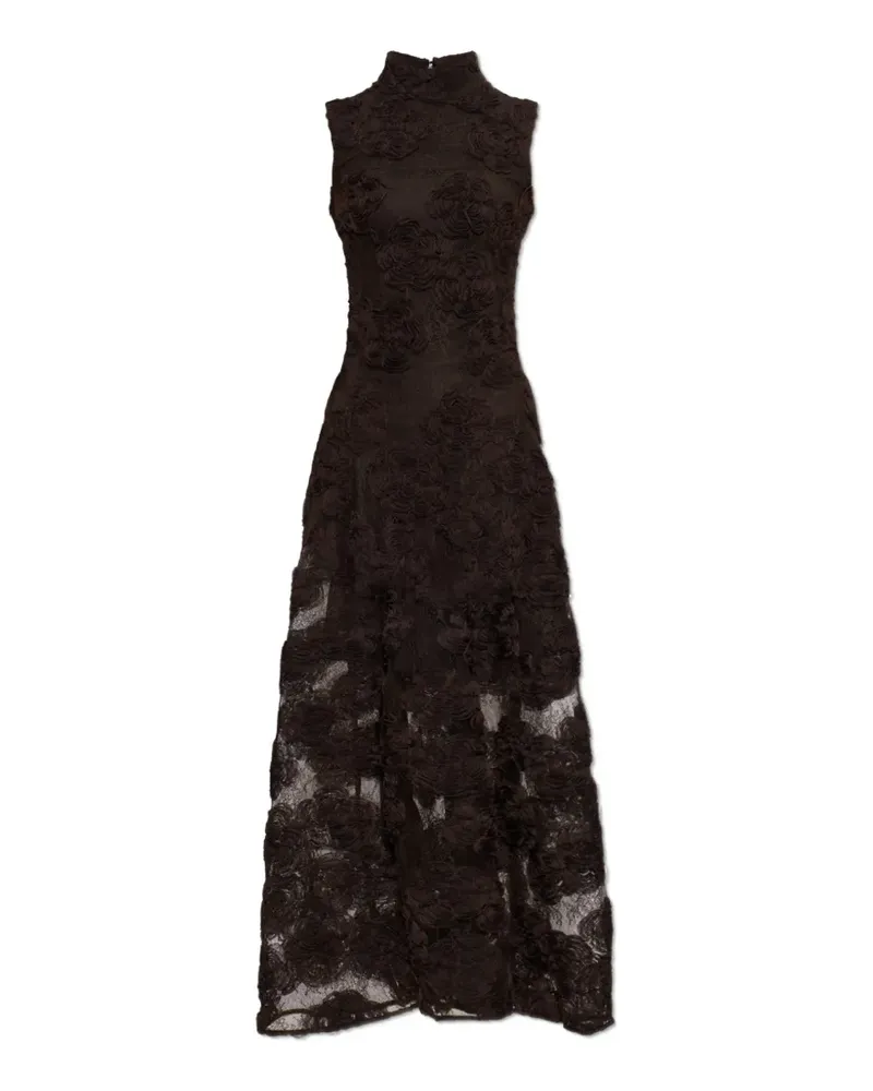 ROTATE Birger Christensen floral-motif sleeveless maxi dress - Braun Braun