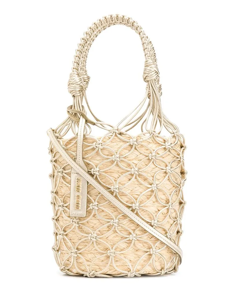 Miu Miu Gewebte Beuteltasche - Gold Gold