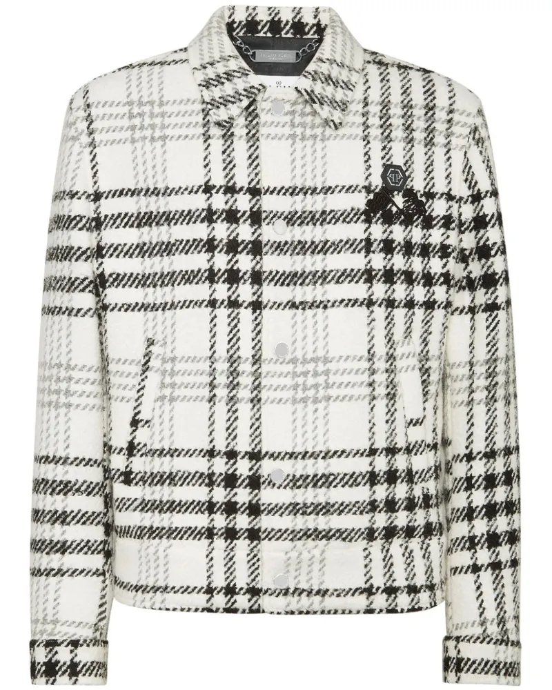 Philipp Plein Karierte Jacke - Weiß Weiß