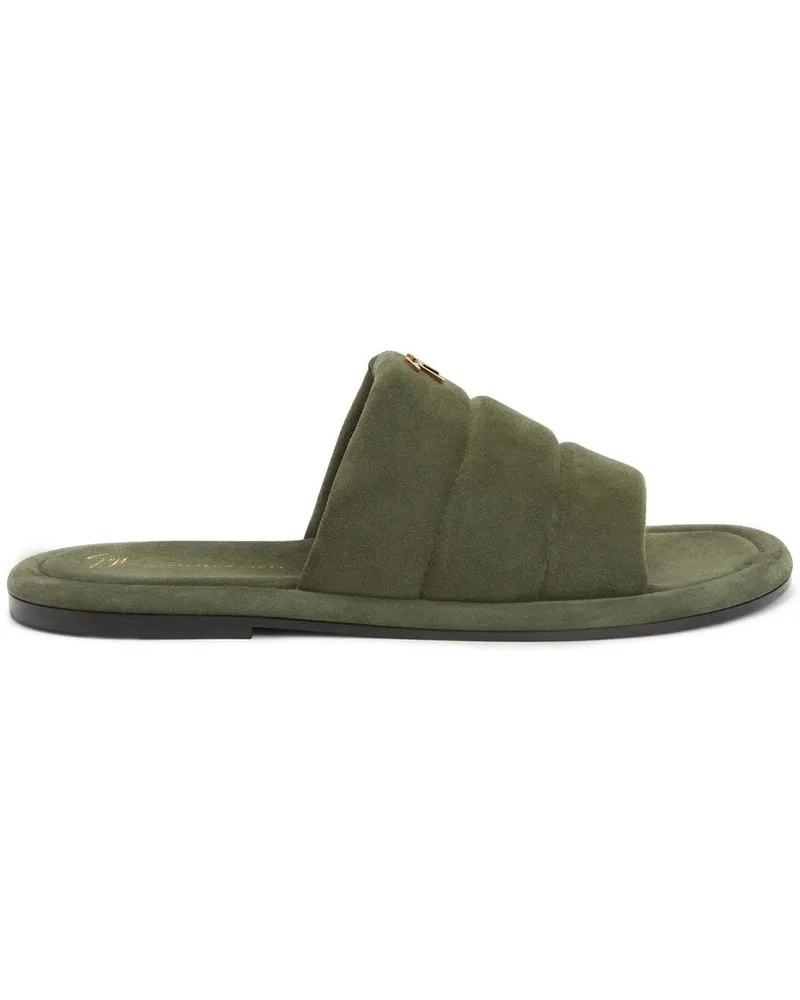 Giuseppe Zanotti Harmande Pantoletten aus Wildleder - Grün Grün