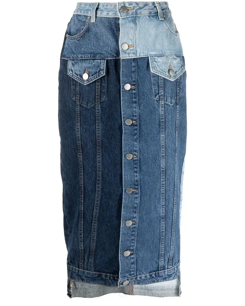 RED Valentino Jeansrock im Patchwork-Design - Blau Blau