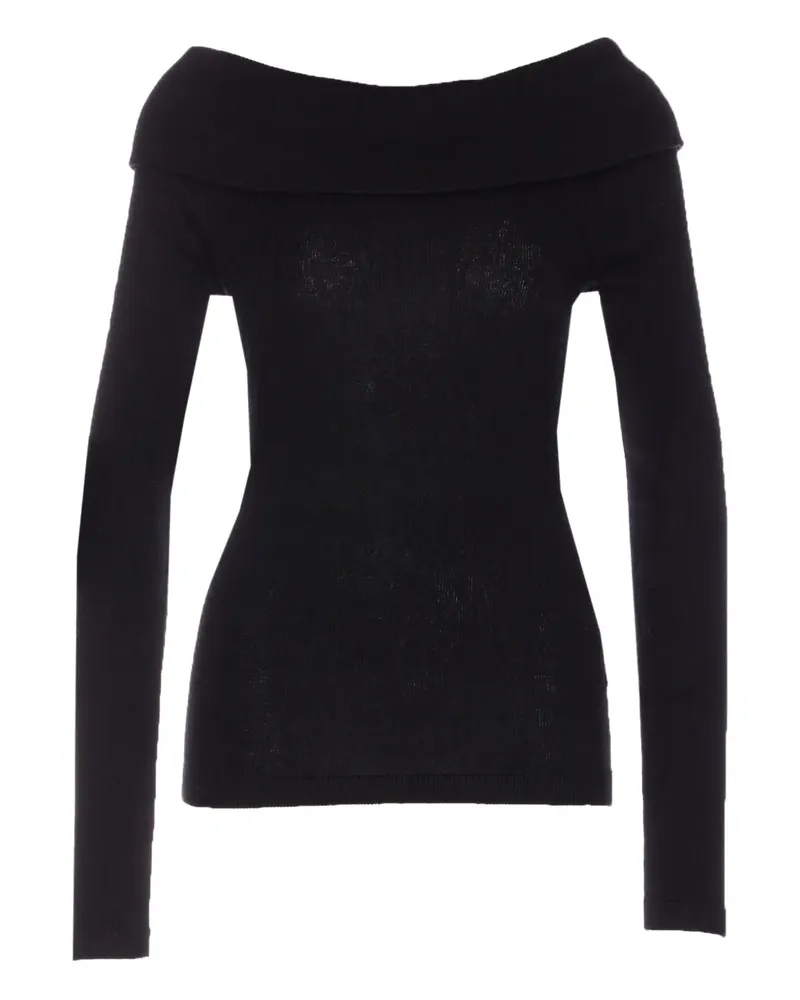 Lisa Yang Claudina boat-neck long-sleeves top - Schwarz Schwarz
