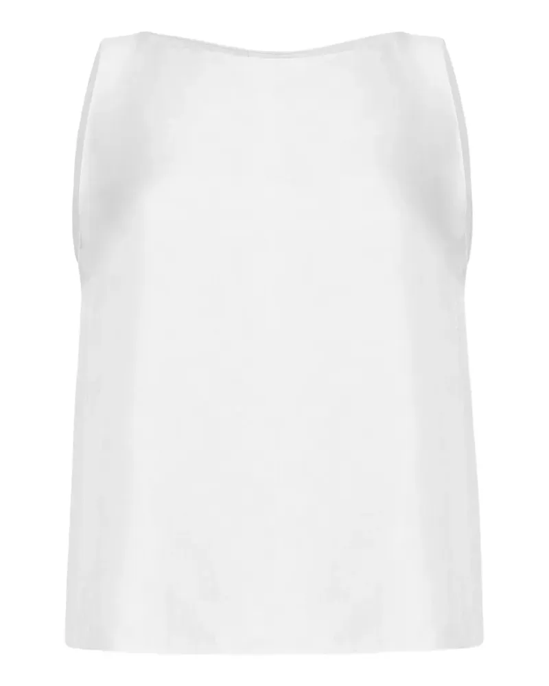 Adam Lippes Annie pleated silk top - Weiß Weiß