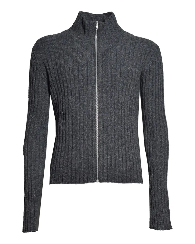 Jil Sander ribbed-knit zip-up sweater - Grau Grau
