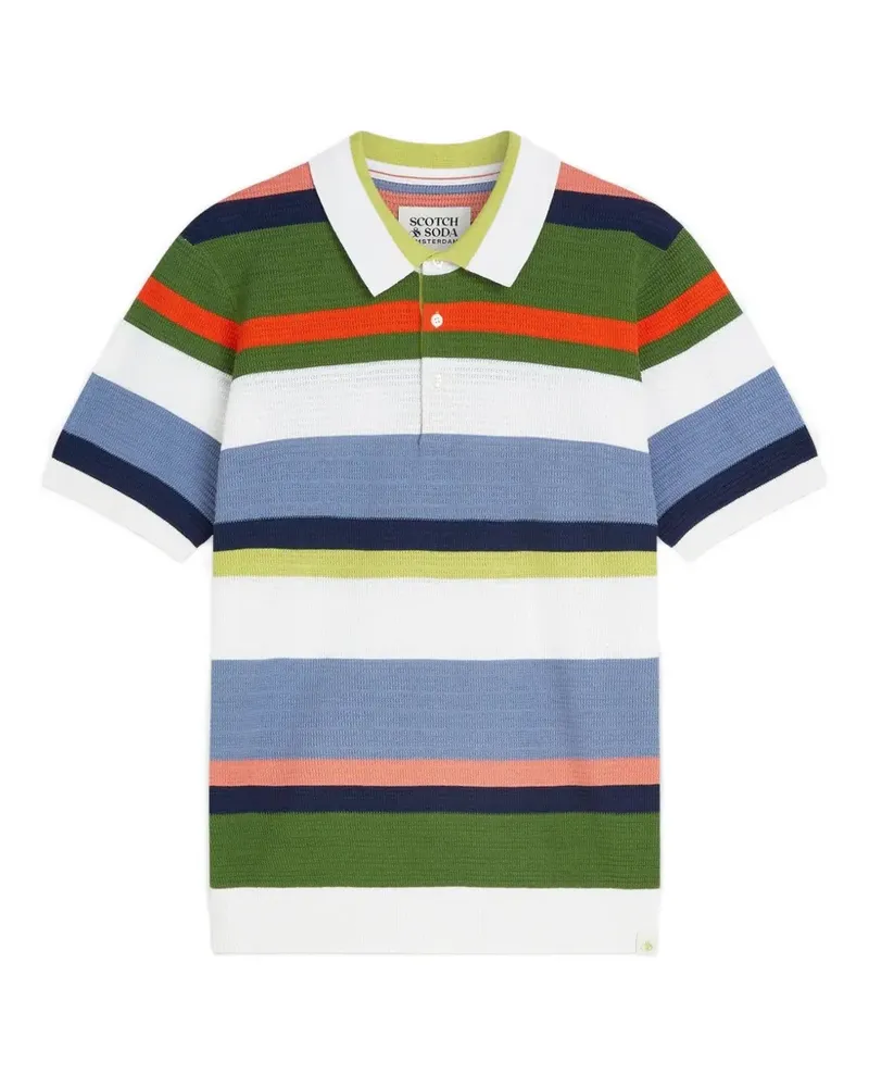 Scotch&Soda striped knit polo shirt - Weiß Weiß