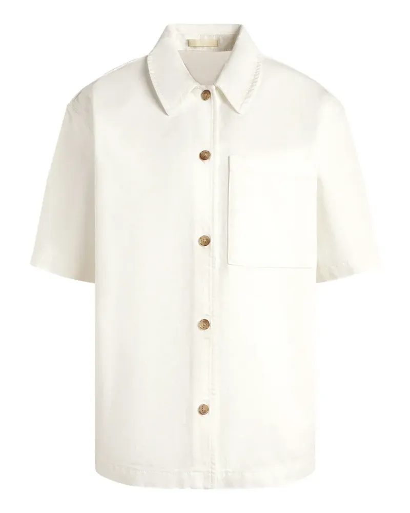 12 STOREEZ Bowling Jeanshemd - Weiß Weiß