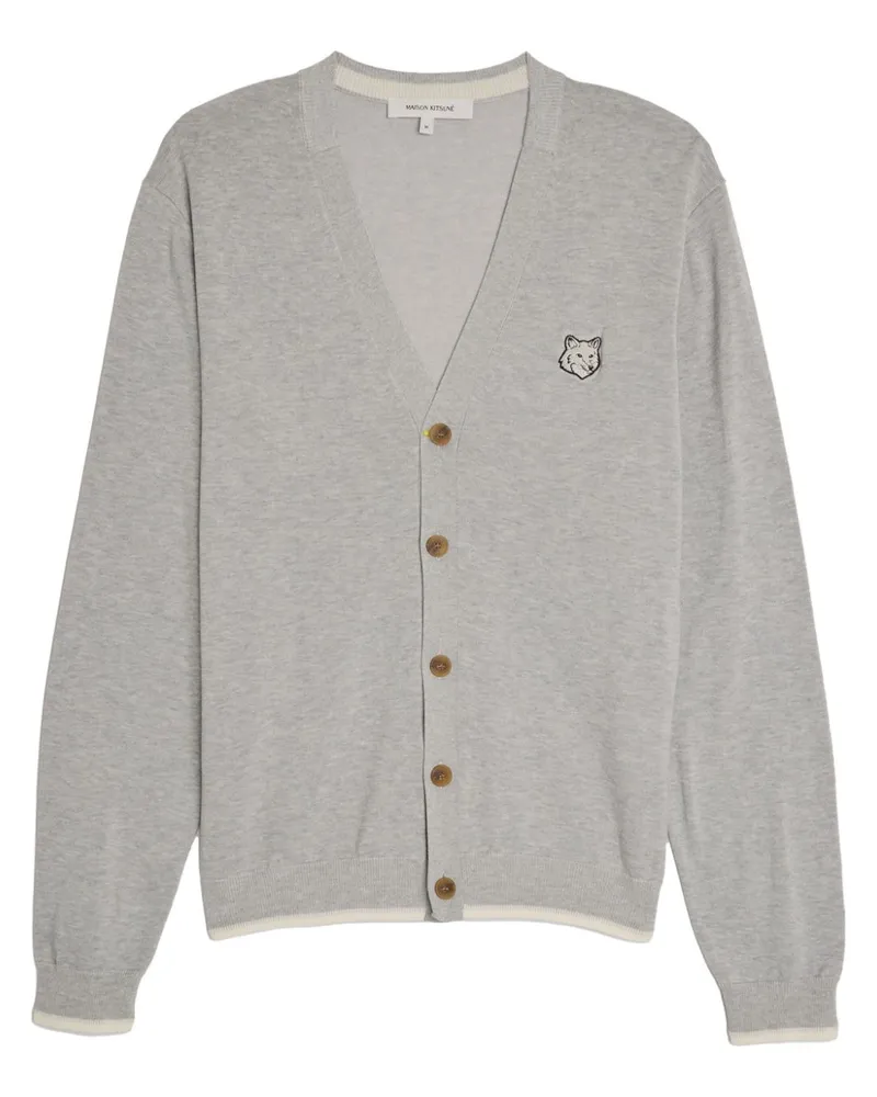 Kitsuné Fox Head Cardigan - Grau Grau