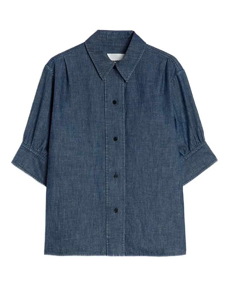 Jil Sander Chambray-Hemd mit Raffungen - Blau Blau