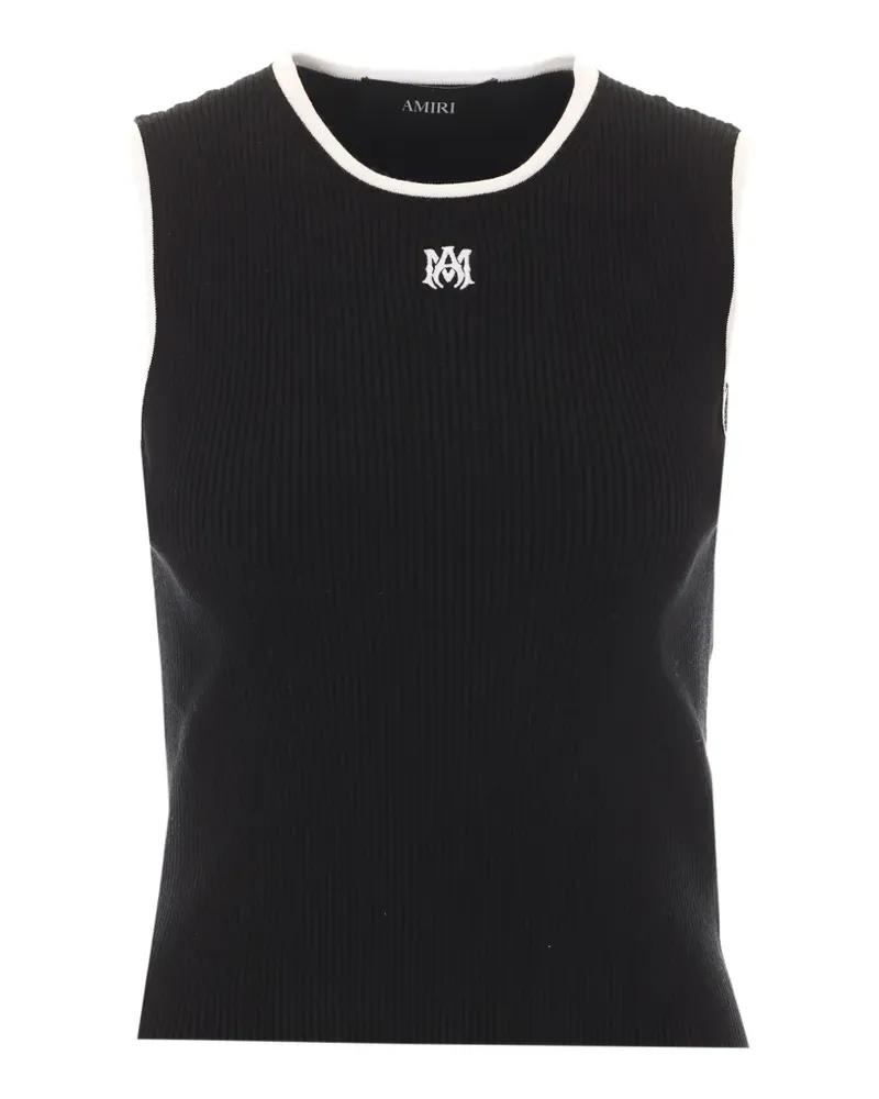 Amiri MA logo-embroidered ribbed tank top - Schwarz Schwarz