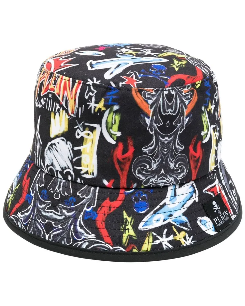 Philipp Plein Fischerhut mit grafischem Print - Schwarz Schwarz