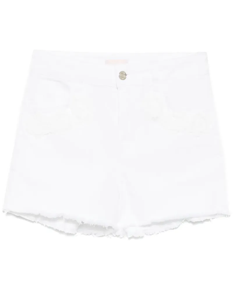 Liu Jo Shorts mit gehäkelten Blumen - Weiß Weiß