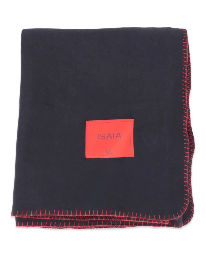 Isaia Decke mit Logo-Patch - Blau Blau