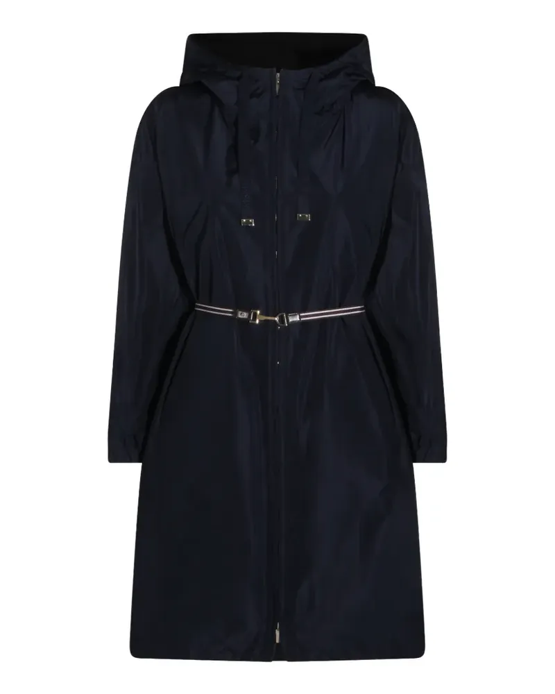 Max Mara Kapuzenjacke mit Gürtel - Blau Blau