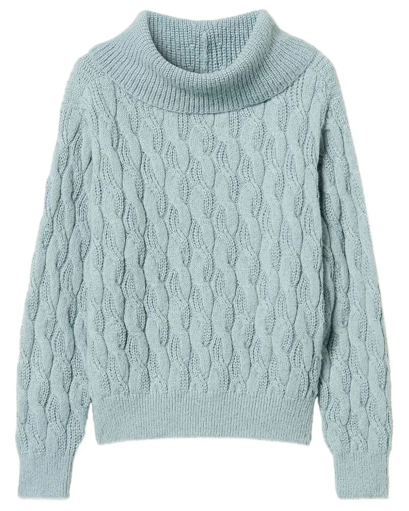 Twin-Set Pullover mit Zopfmuster - Blau Blau