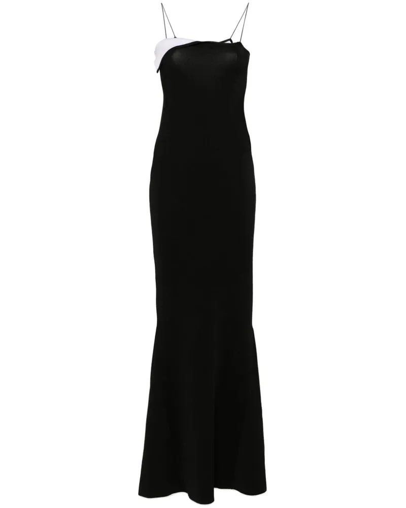Jacquemus Drapiertes Aro Maxikleid - Schwarz Schwarz