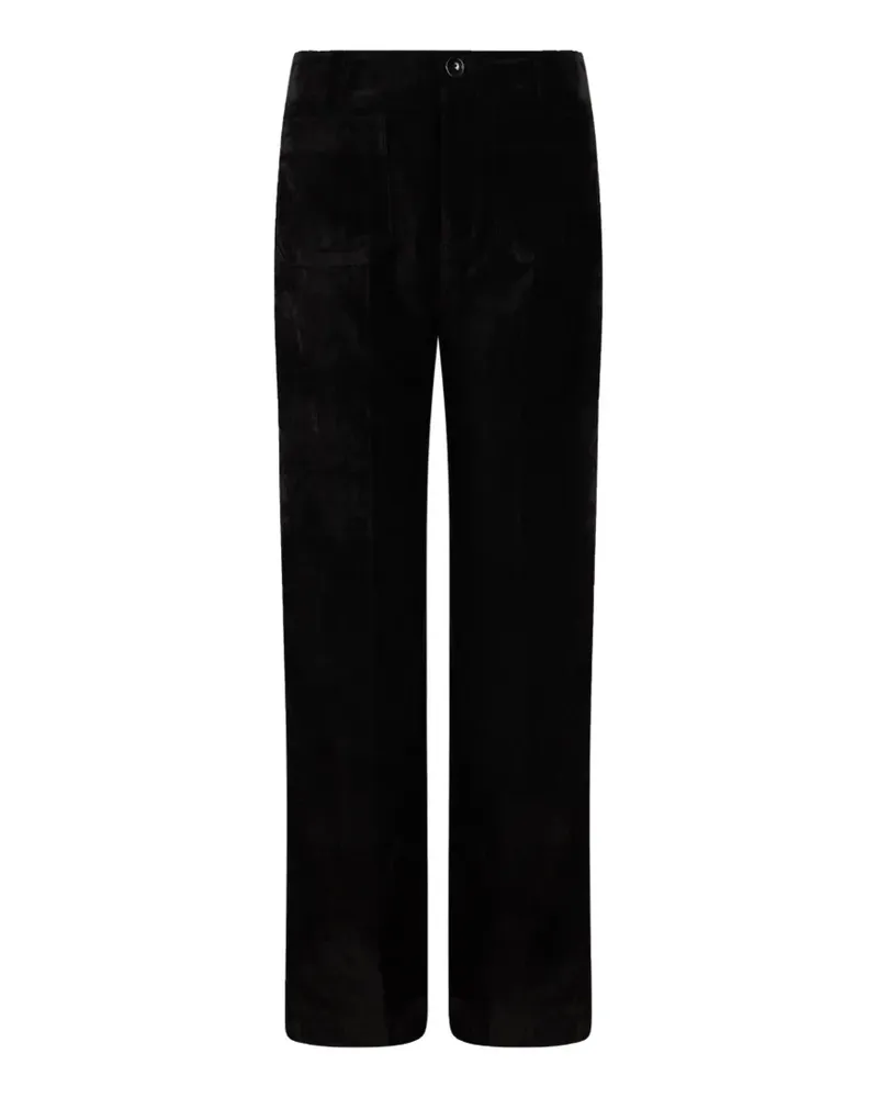 Derhy corduroy-effect patch-pocket trousers - Schwarz Schwarz
