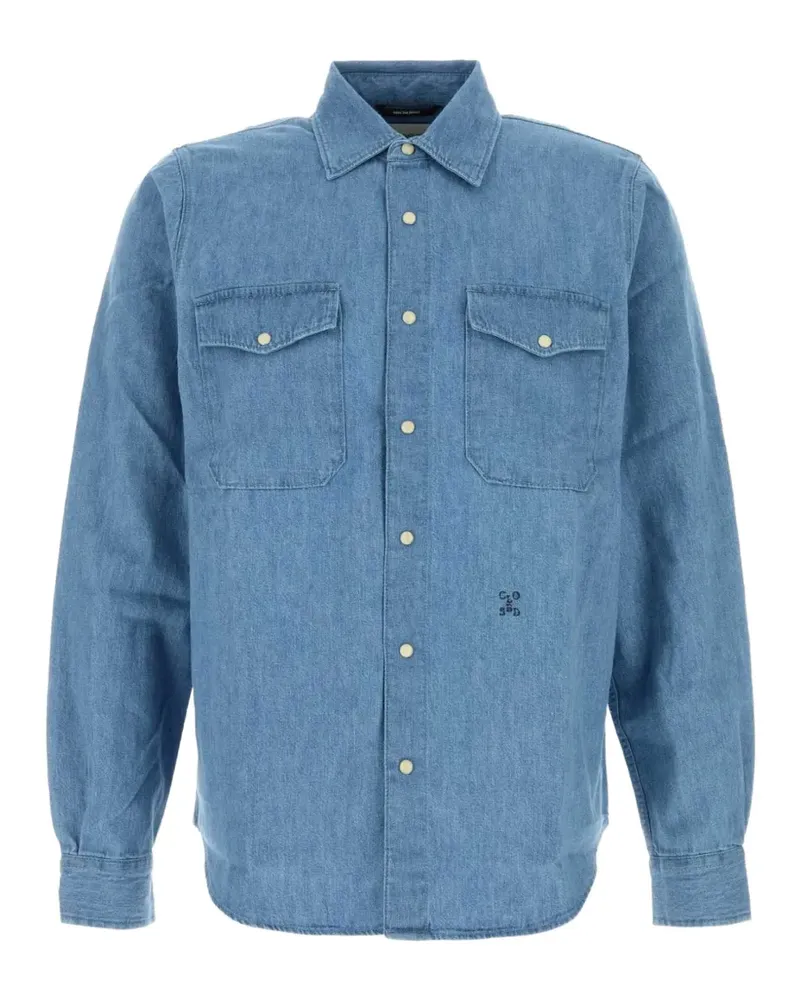 Closed logo-embroidered shirt - Blau Blau