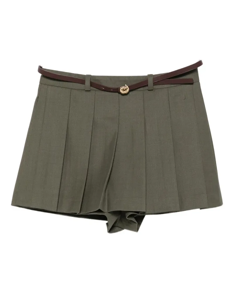 Maje Bundfaltenshorts mit Gürtel - Grün Grün