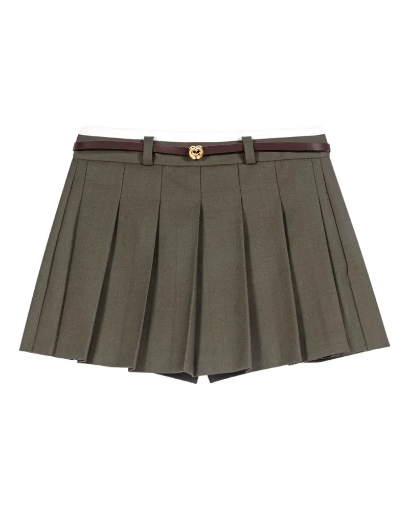 Maje Bundfaltenshorts mit Gürtel - Grün Grün