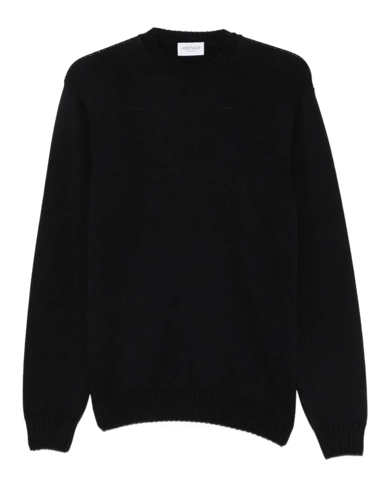 Heritage Gerippter Pullover - Schwarz Schwarz