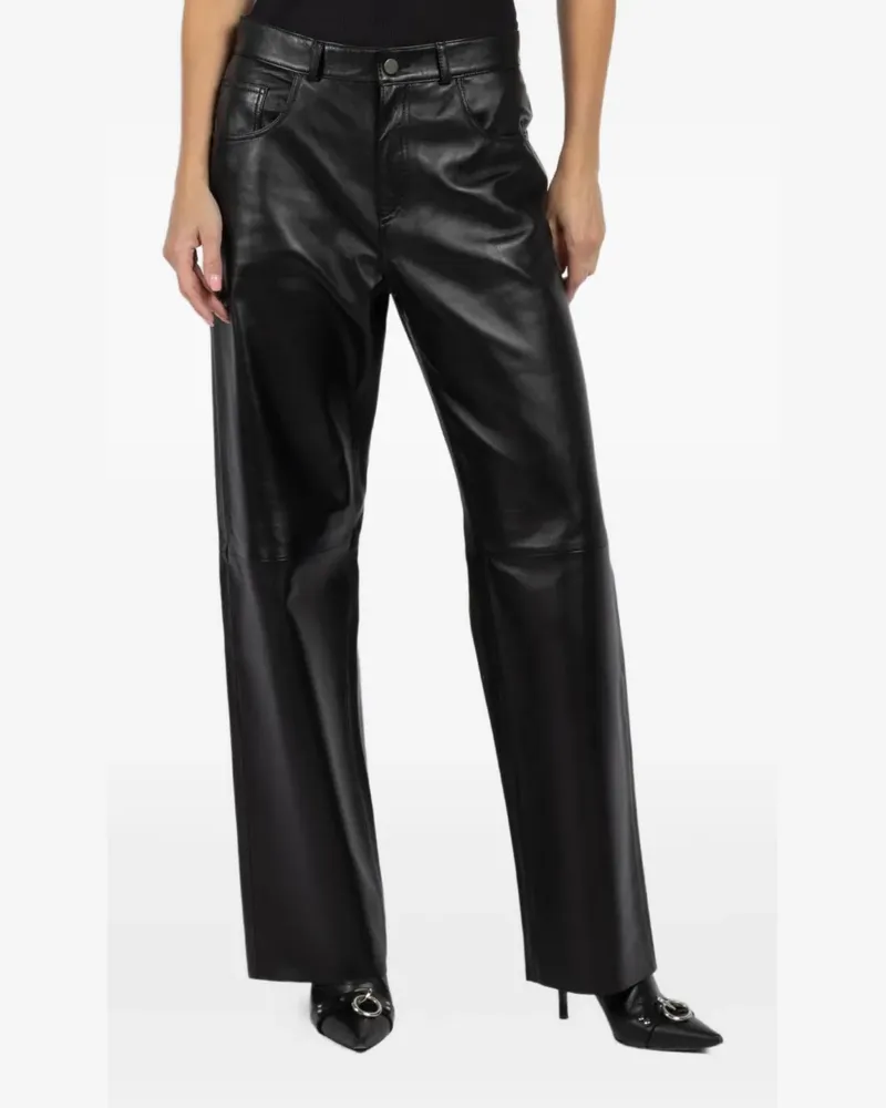 Haikure Hose aus Leder - Schwarz Schwarz