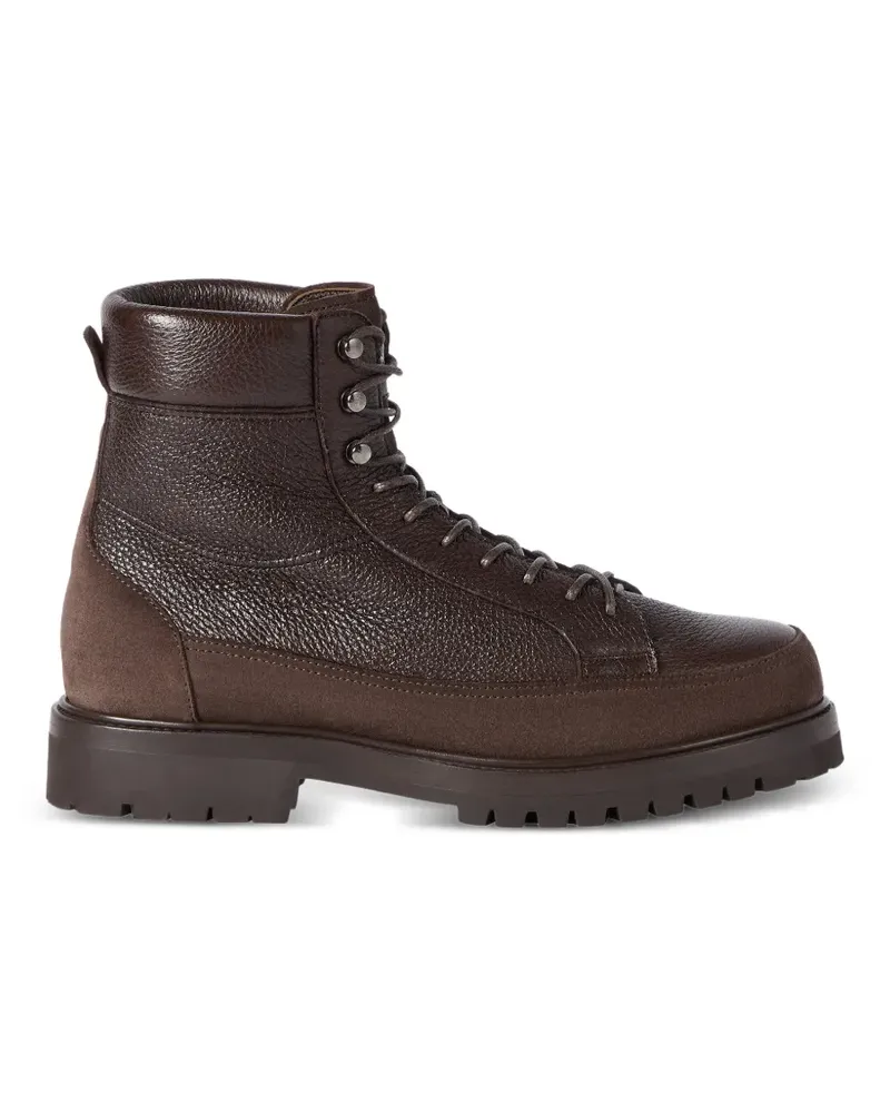Brunello Cucinelli grained-leather suede boots - Braun Braun