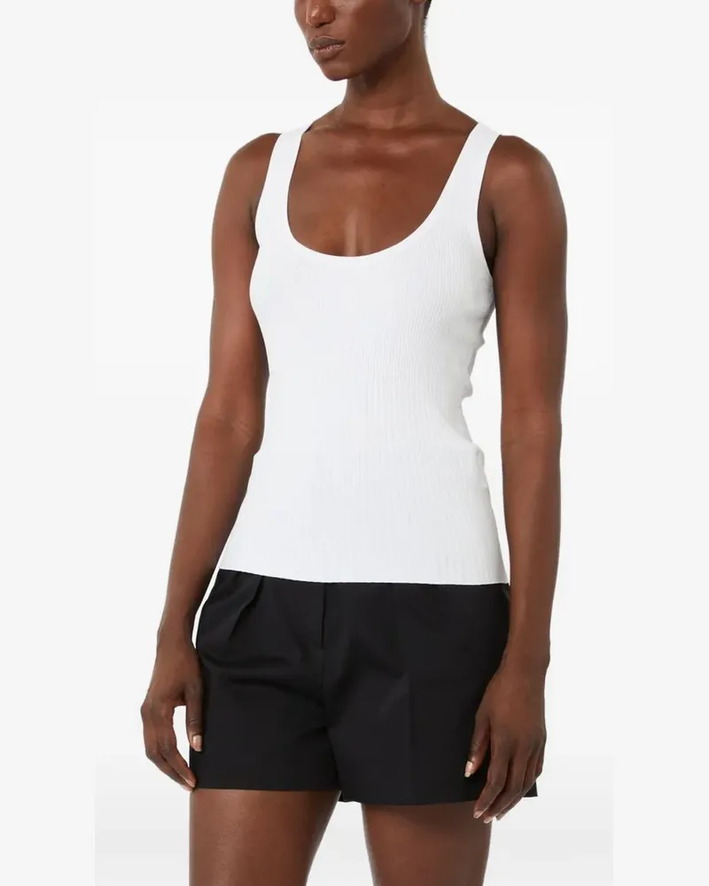 Max Mara Trägershirt mit U-Ausschnitt - Weiß Weiß