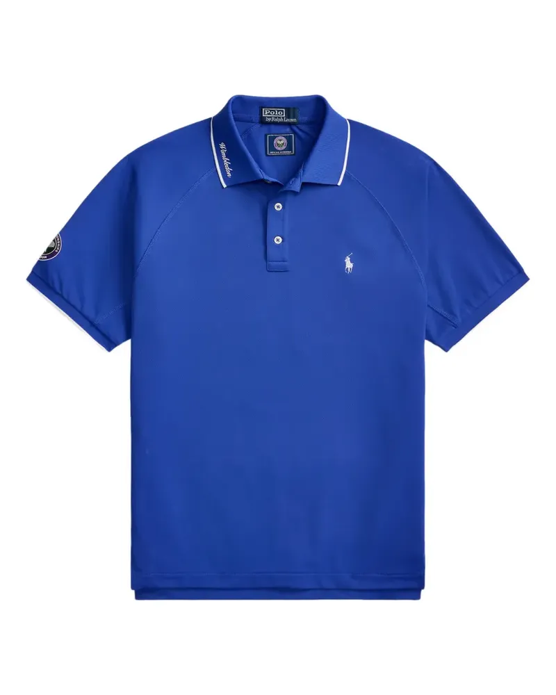 Ralph Lauren Poloshirt mit gestreiftem Besatz - Blau Blau