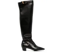 Kniehohe Lederstiefel 40mm - Schwarz