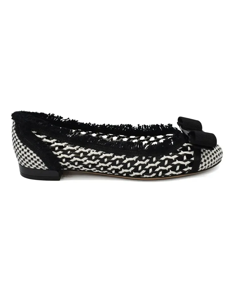 Ferragamo Ballerinas mit Schleifen - Schwarz Schwarz