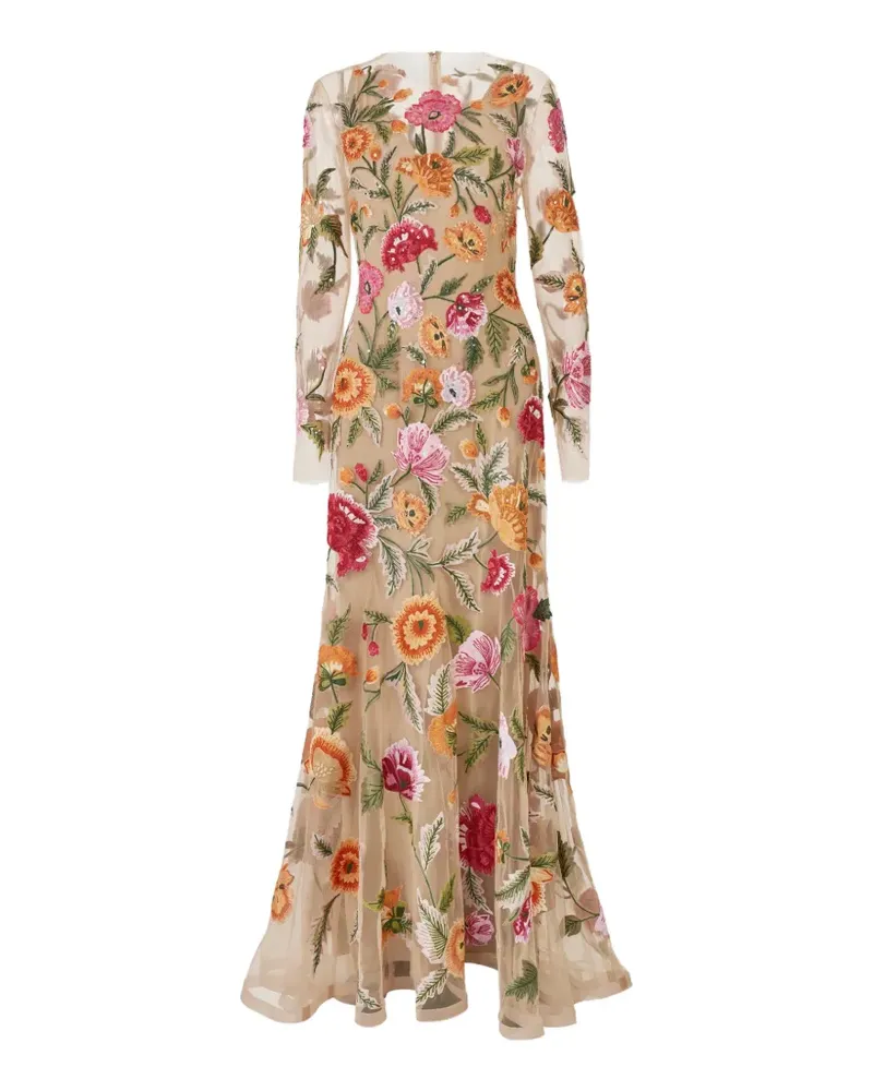 Carolina Herrera New York floral-embroidered tulle gown - Nude Nude