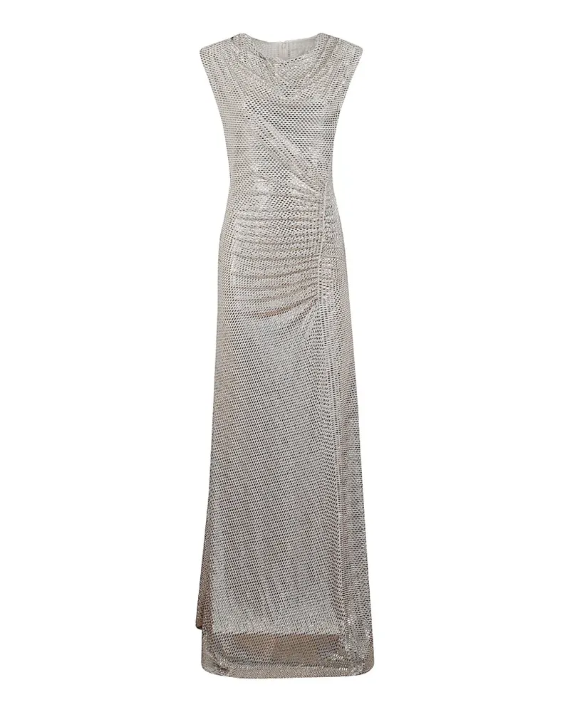 Roland Mouret crystal-embellished ruched maxi dress - Silber Silber