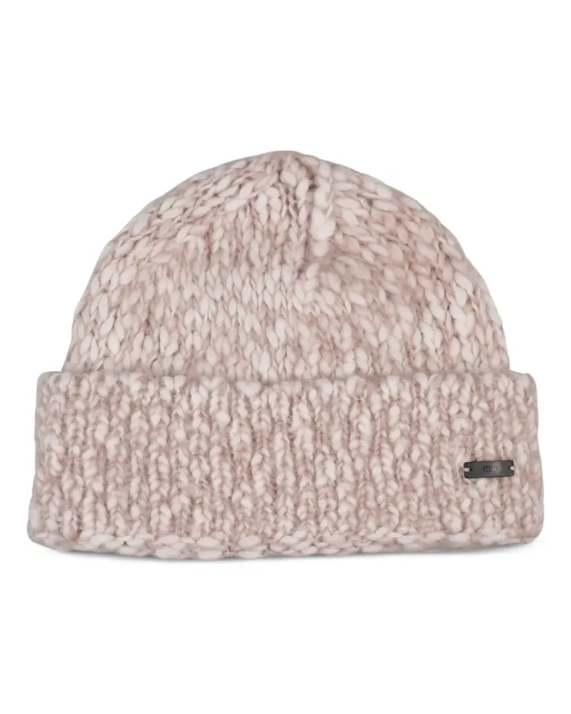 Fedeli Beanie mit Logo-Schild - Nude Nude