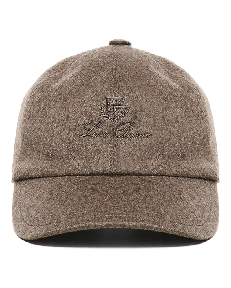 Loro Piana Bestickte Baseballkappe aus Kaschmir - Braun Braun