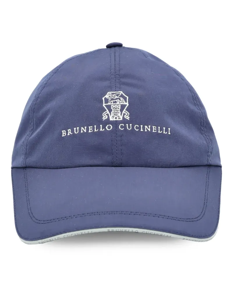 Brunello Cucinelli logo adjustable baseball cap - Blau Blau