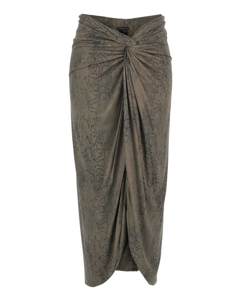 Federica Tosi knotted printed skirt - Braun Braun