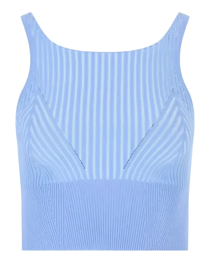 Iceberg Geripptes Cropped-Stricktop - Blau Blau