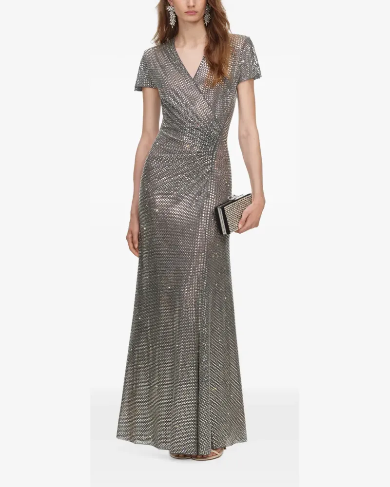 Self-Portrait Maxikleid mit Strass - Grau Grau