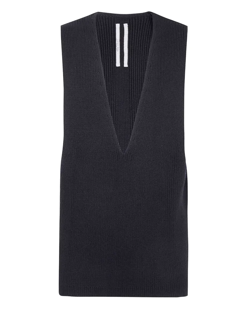 Rick Owens V-neck wool vest - Schwarz Schwarz