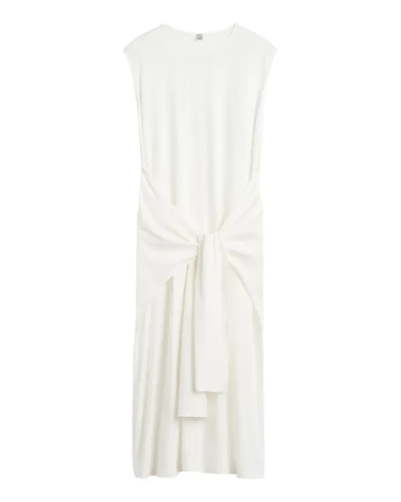 Totême Midikleid mit Bindegürtel - Weiß Weiß