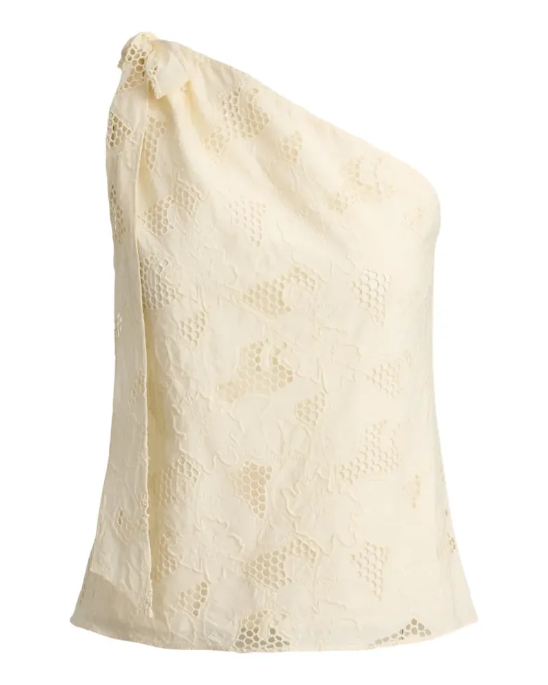 Ralph Lauren floral-eyelet one-shoulder blouse - Nude Nude