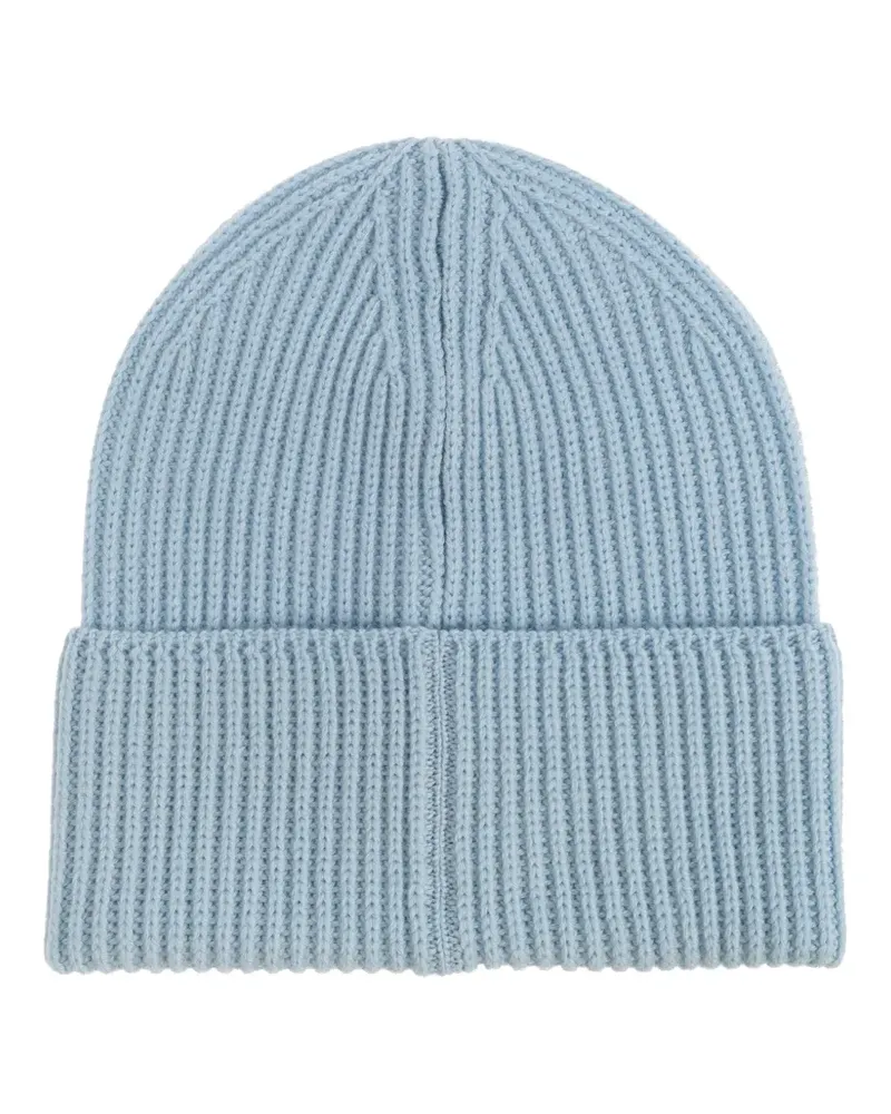 Versace logo-patch beanie - Blau Blau