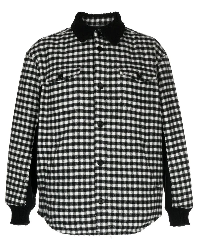 Undercover Hemdjacke aus Flanell mit Vichy-Karo - Schwarz Schwarz