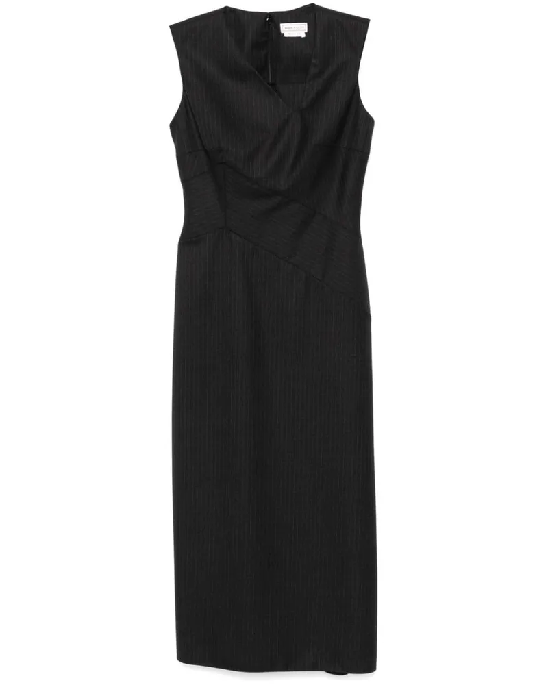 Alexander McQueen Midikleid mit Nadelstreifen - Grau Grau