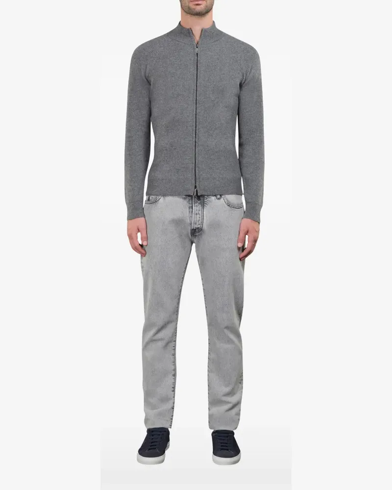 MOORER Dean zip cardigan - Grau Grau