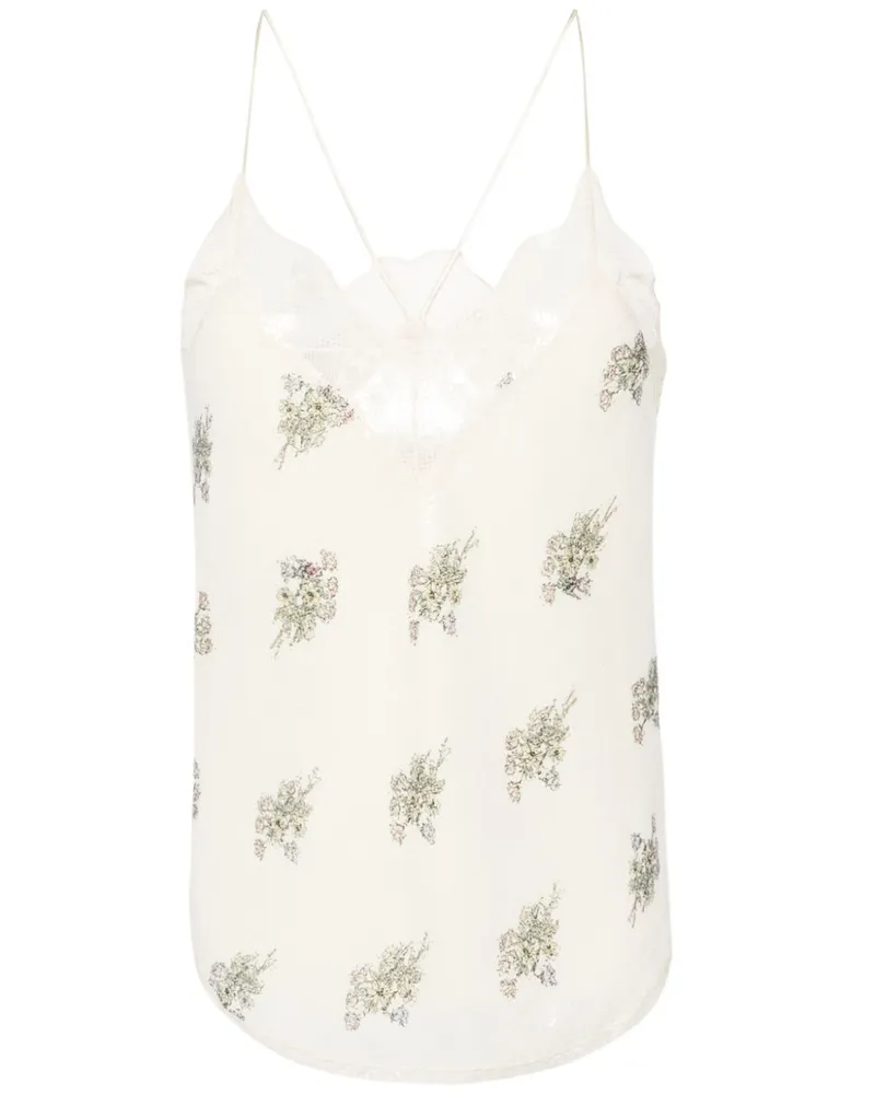 Zadig & Voltaire Christy Top mit Pailletten - Nude Nude