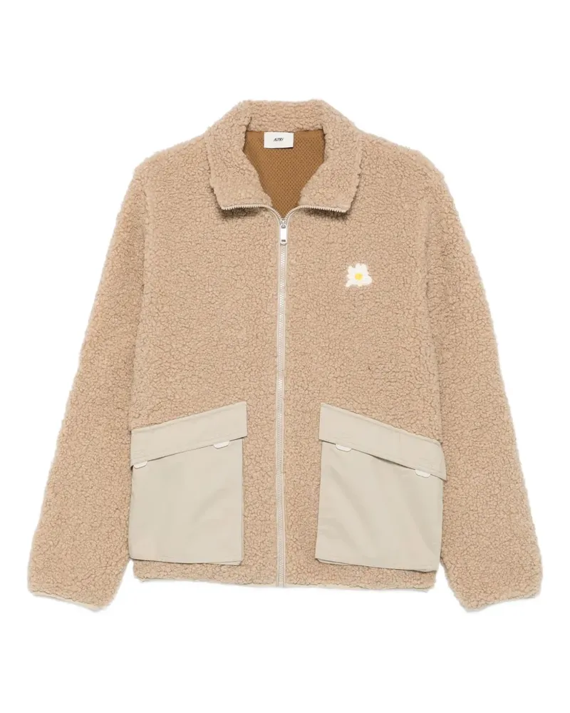 AUTRY Fleecejacke mit Margeriten-Stickerei - Nude Nude
