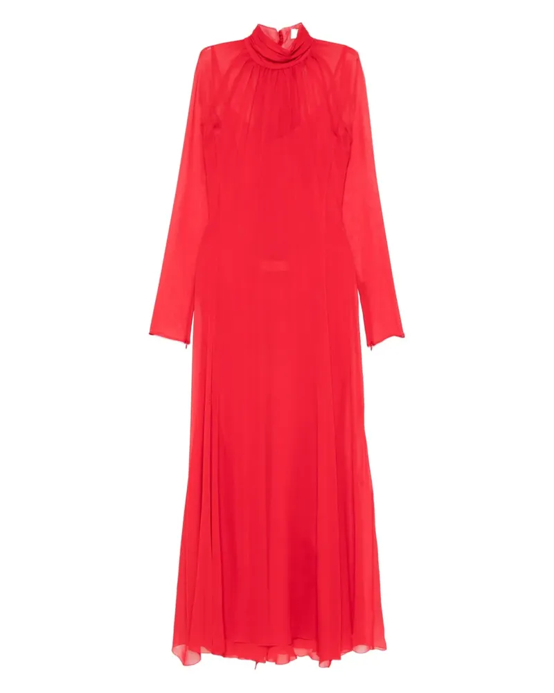Blumarine Langärmeliges Kleid mit Stehkragen - Rot Rot