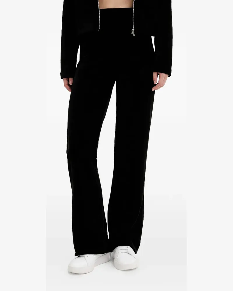HUGO BOSS embroidered-logo trousers - Schwarz Schwarz